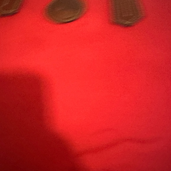 ✨ VINTAGE ✨ Dooney & Bourke Red Canvas Tote Bag with Brown Leather Handles - Picture 5 of 8